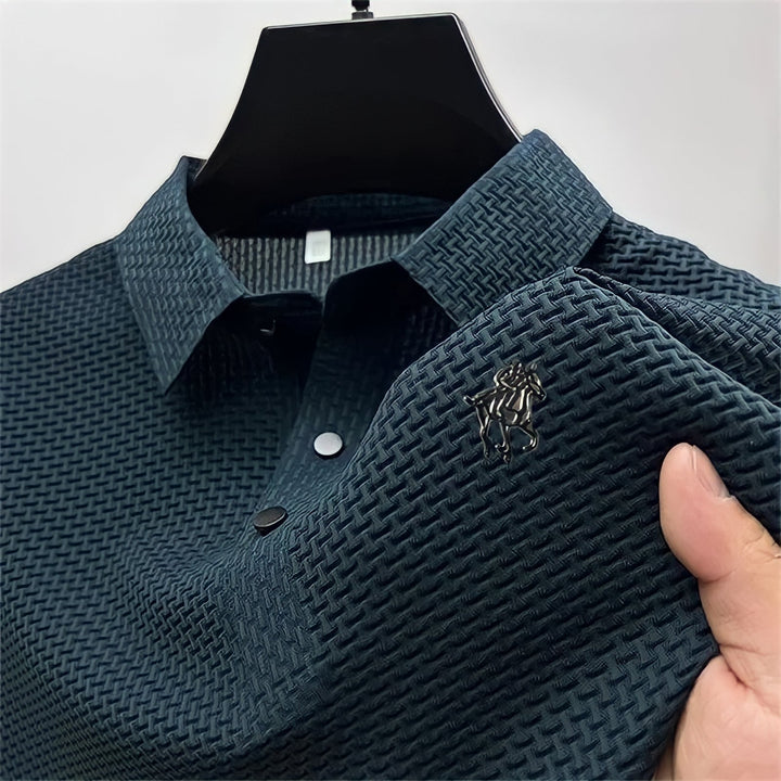 Prestigio: Kreukvrije textuur slim fit poloshirt 