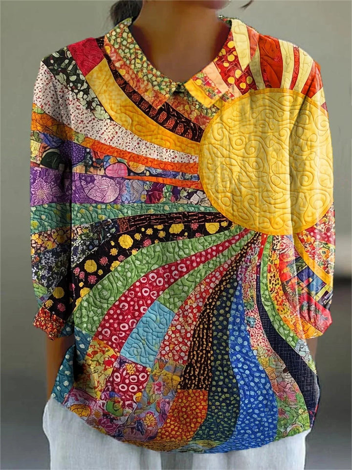 Kleurvolle Warme Zonneschijn & Zee van Bloemen Print Gebuttonde Cardigan Trui