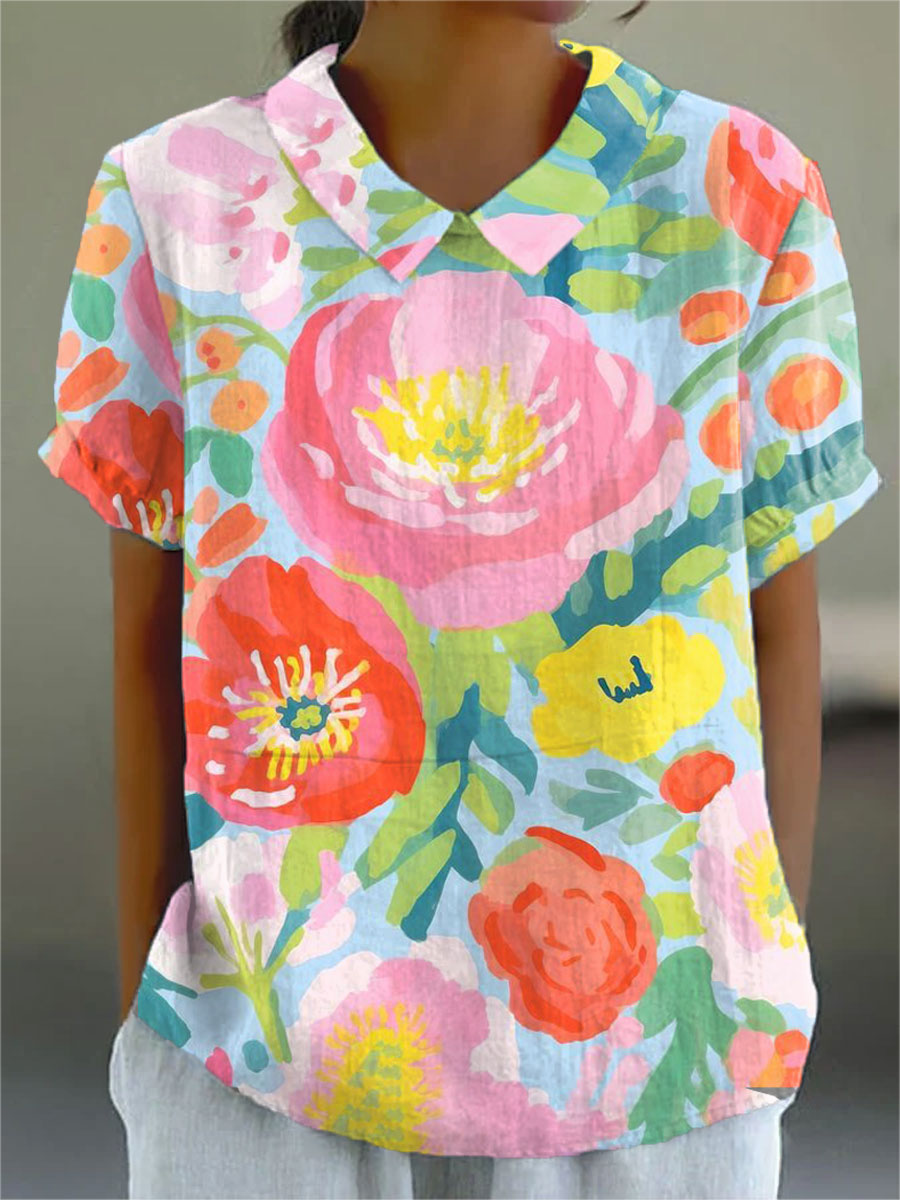 Vrouwen Waterverf Bloemen Kunst Print Jurk