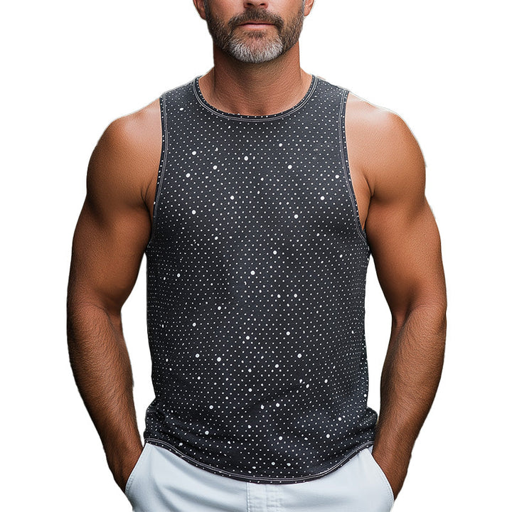 Heren Zomer Mode Polka Dot Gedrukt Katoenen Tanktop MTA2414E4P