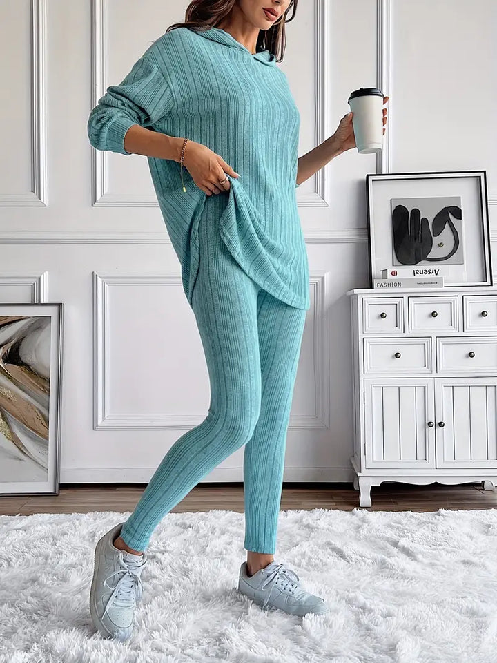 Camden Geribbelde Knit Lounge Set