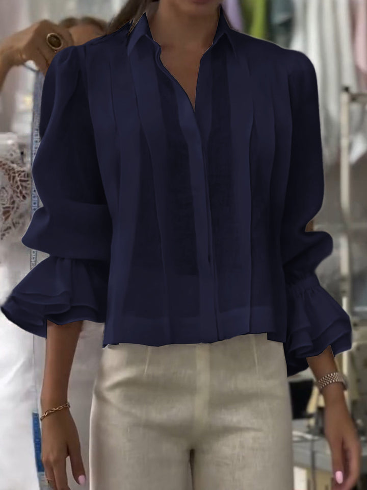 Dames Effen Kleur Revers Lange Mouw Casual Losse Linnen Cardigan Top