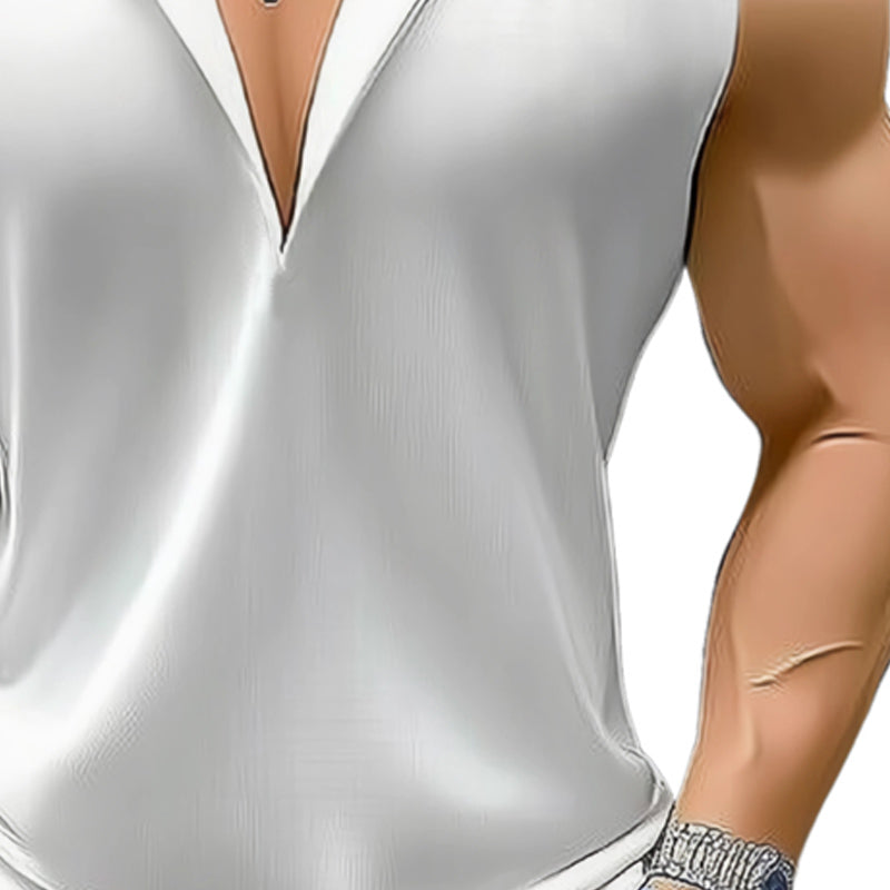 Heren Zomer Basis Revers Gebreide Tanktop MTA0923E0U