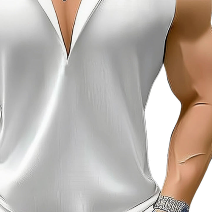 Heren Zomer Basis Revers Gebreide Tanktop MTA0923E0U