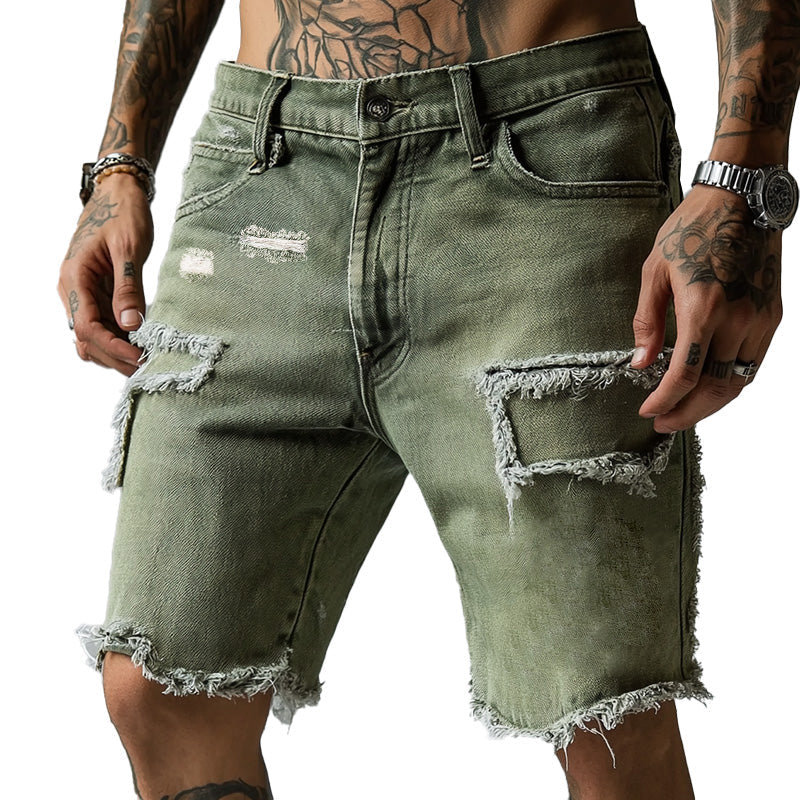 Heren Vintage Denim Gebrushte Shorts MTA1971C7P