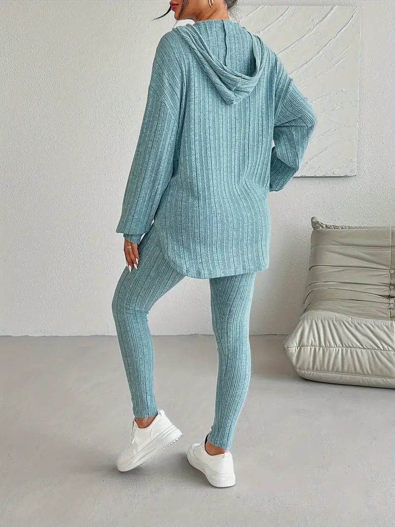 Camden Geribbelde Knit Lounge Set
