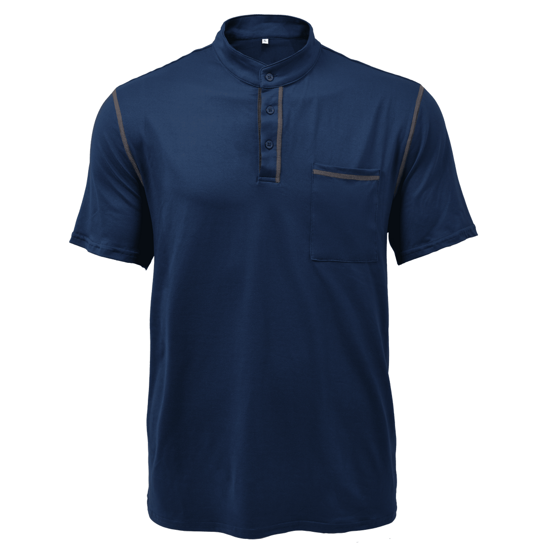 Heren Casual Colorblock Henley Kraag T-shirt met korte mouwen 53275107Y