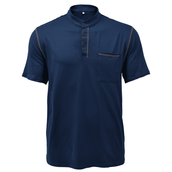 Heren Casual Colorblock Henley Kraag T-shirt met korte mouwen 53275107Y