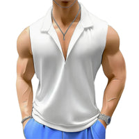 Heren Zomer Basis Revers Gebreide Tanktop MTA0923E0U