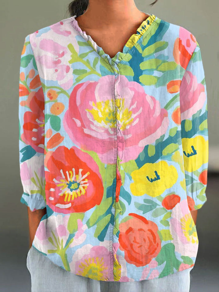 Vrouwen Waterverf Bloemen Kunst Print Jurk