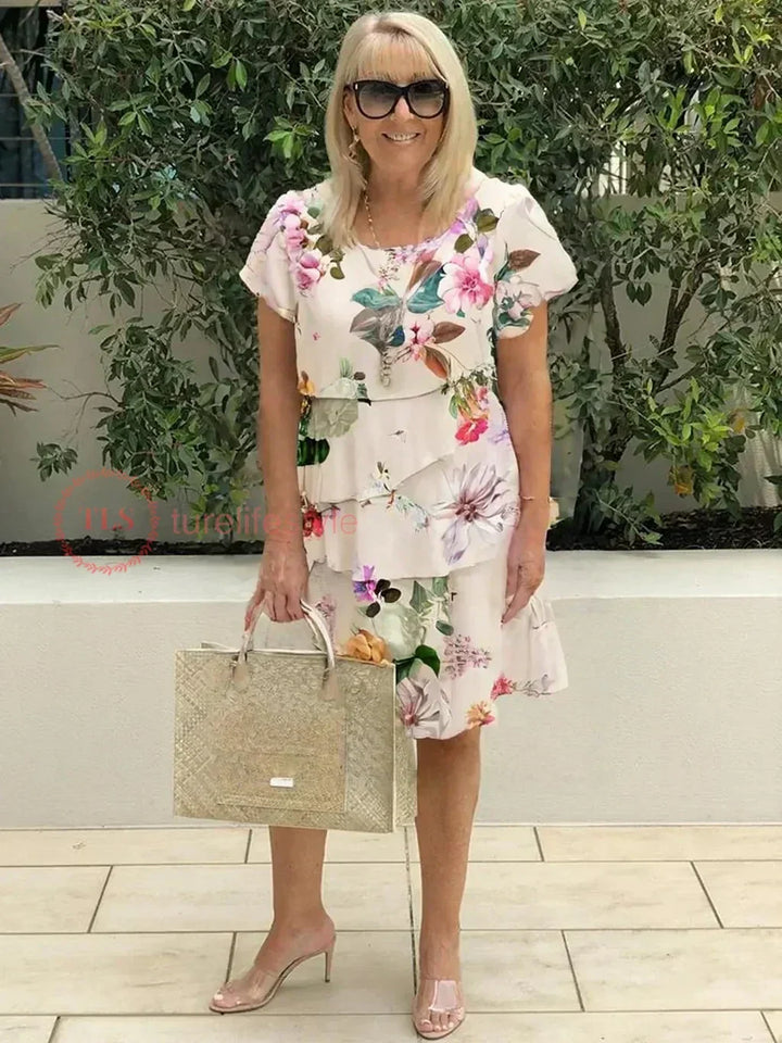 Lola™ geplooide bloemenjurk