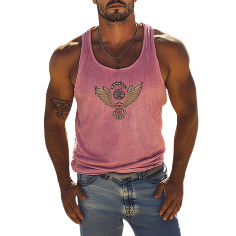 【24-uurs verzending】Heren Classic Casual Amerikaanse Retro Geborduurd Gebreid Gestreept Tanktop 72799567K