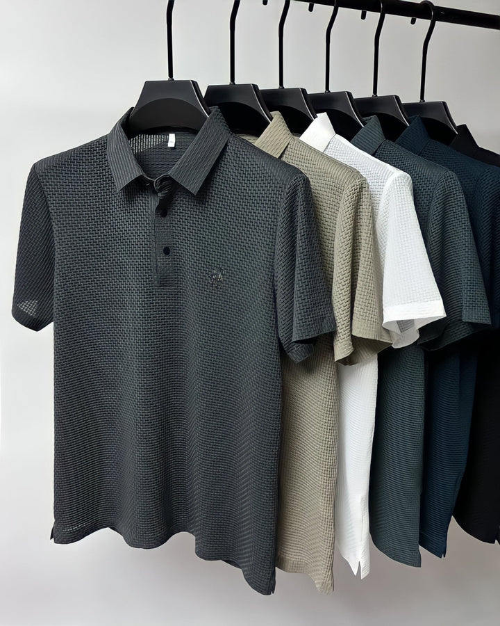 Prestigio: Kreukvrije textuur slim fit poloshirt 