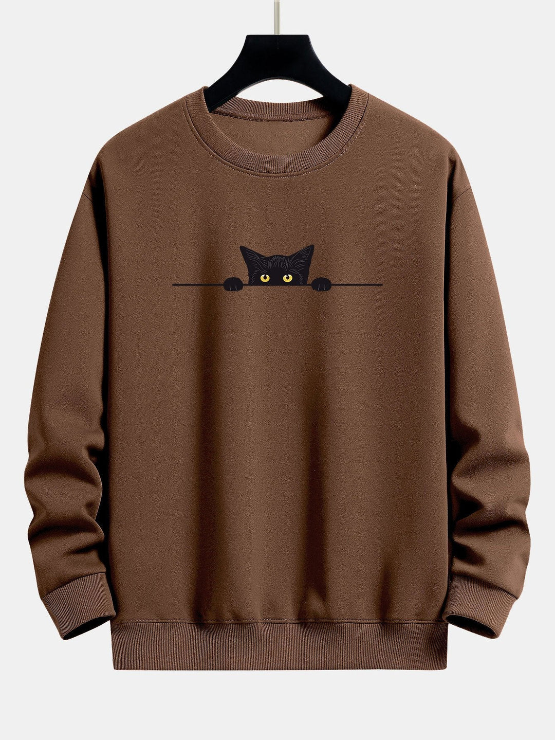 Zwart Kat Print Relax Fit Sweatshirt