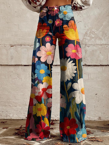 Poppy | Retro Tuin Wijde-Pantalon