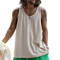 Heren Casual Ronde Hals Effen Kleur Tanktop 15988785X