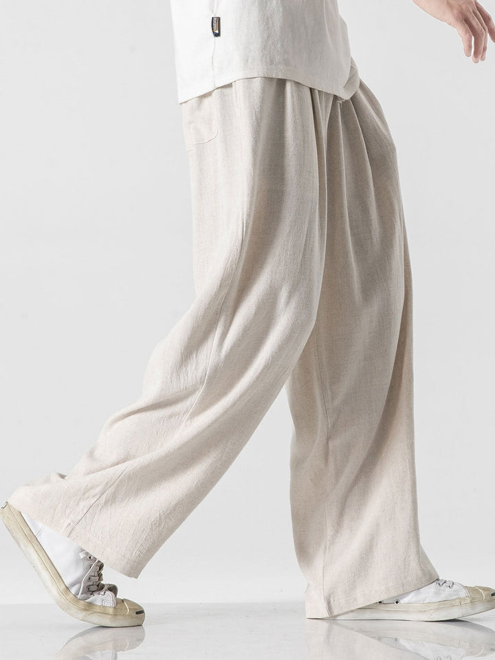 Linnen En Katoen Blend Relax Fit Wijde Pantalon