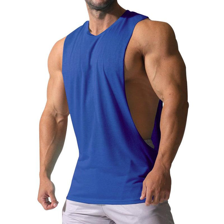 Heren Losse Effen Grote Zijsplit Sport Fitness Tanktop 23142265Z 