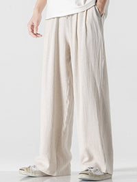 Linnen En Katoen Blend Relax Fit Wijde Pantalon