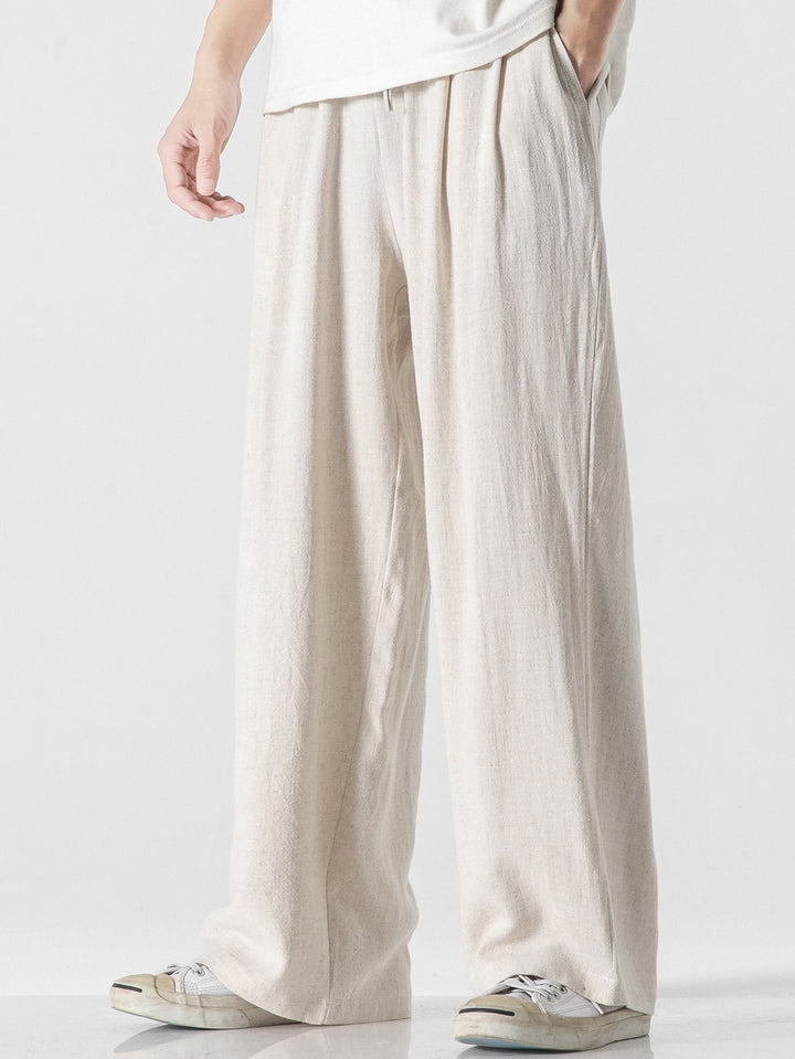 Linnen En Katoen Blend Relax Fit Wijde Pantalon