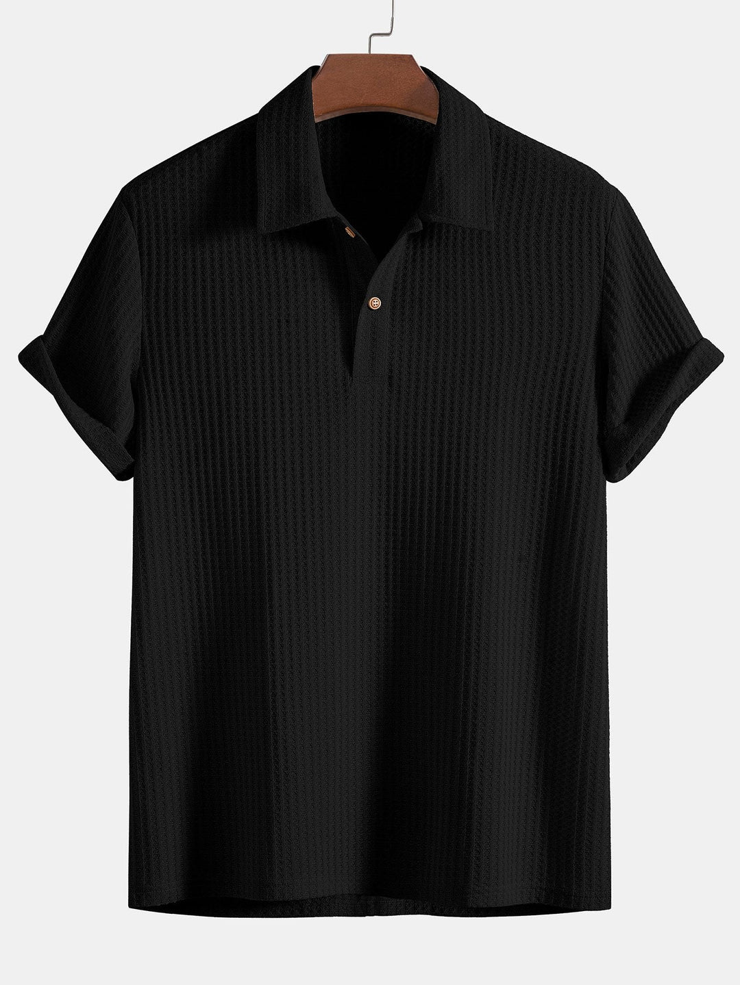 Gebreide Wafel Polo Shirt