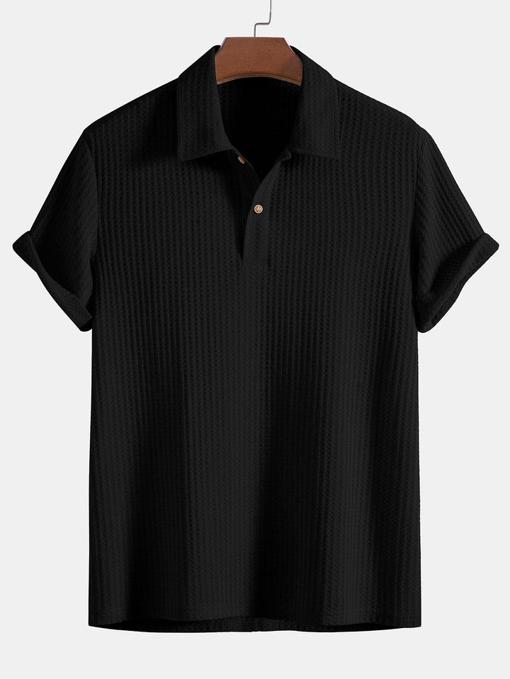Gebreide Wafel Polo Shirt