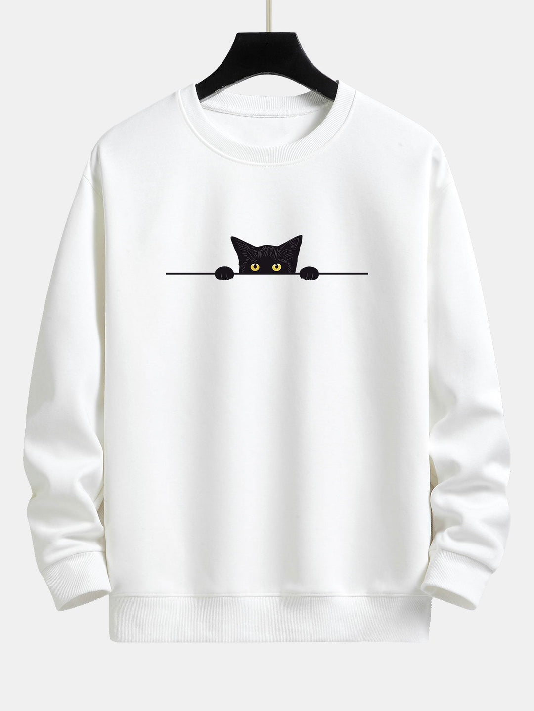 Zwart Kat Print Relax Fit Sweatshirt