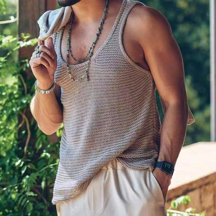 Heren Casual Effen Kleur Gebreide Tanktop 55936533Y