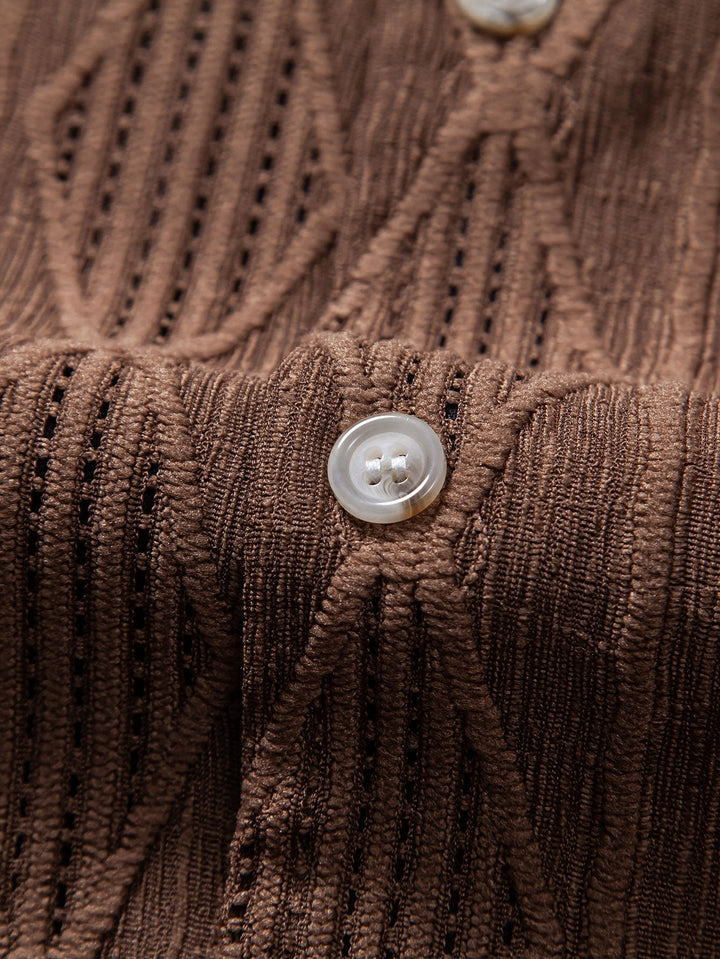 Geometrische Jacquard Ooglet Cuban Shirt