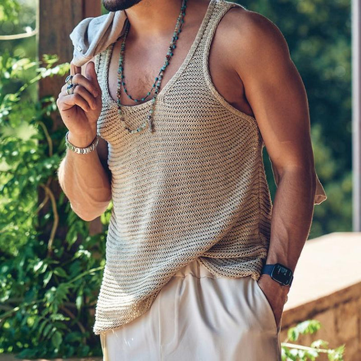 Heren Casual Effen Kleur Gebreide Tanktop 55936533Y