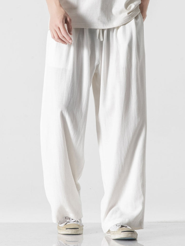 Linnen En Katoen Blend Relax Fit Wijde Pantalon