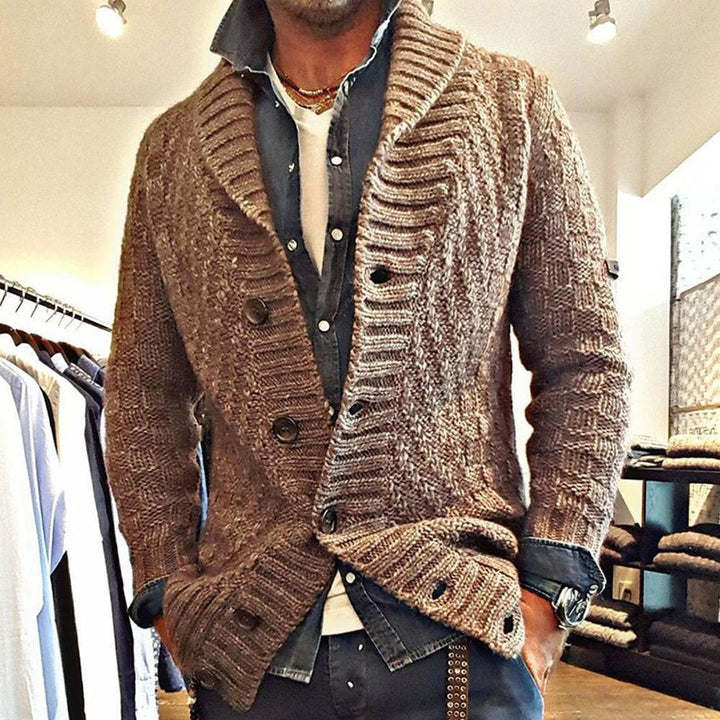HEREN VINTAGE LAPEL BREI CARDIGAN JAS 05701756X