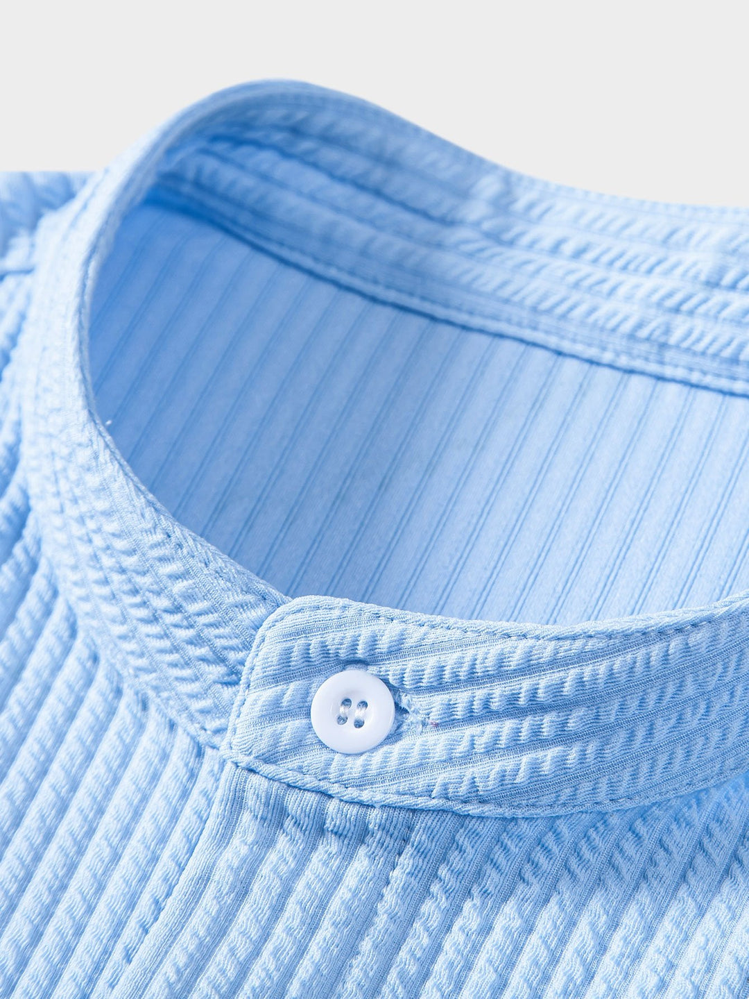 Spier Fit Geribbelde Staande Kraag Shirt