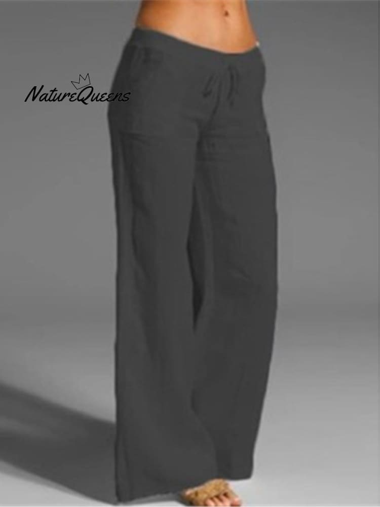 Dames Pocket Katoenen en Linnen Broek 