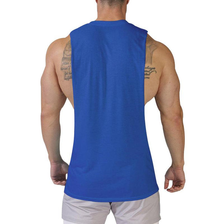 Heren Losse Effen Grote Zijsplit Sport Fitness Tanktop 23142265Z 
