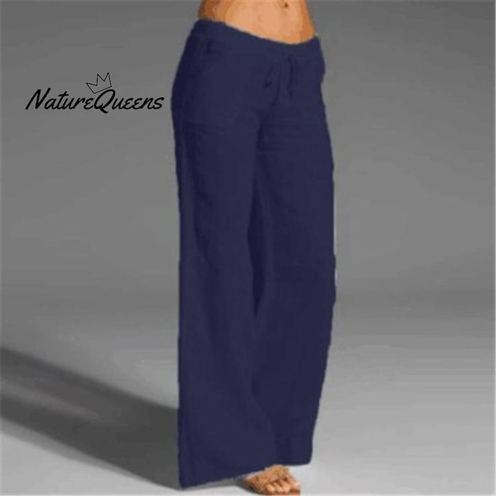 Dames Pocket Katoenen en Linnen Broek 