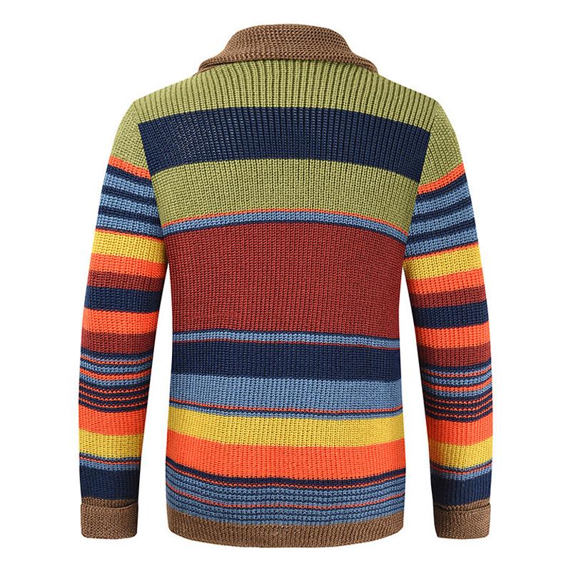 Heren Colorblock Lapel Sweater Jacket 02918584X