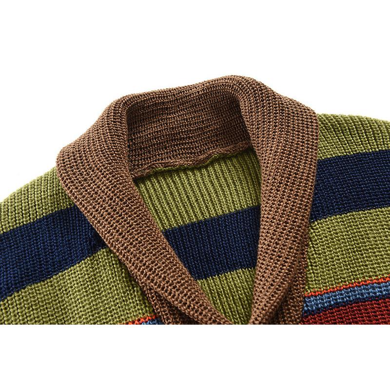 Heren Colorblock Lapel Sweater Jacket 02918584X