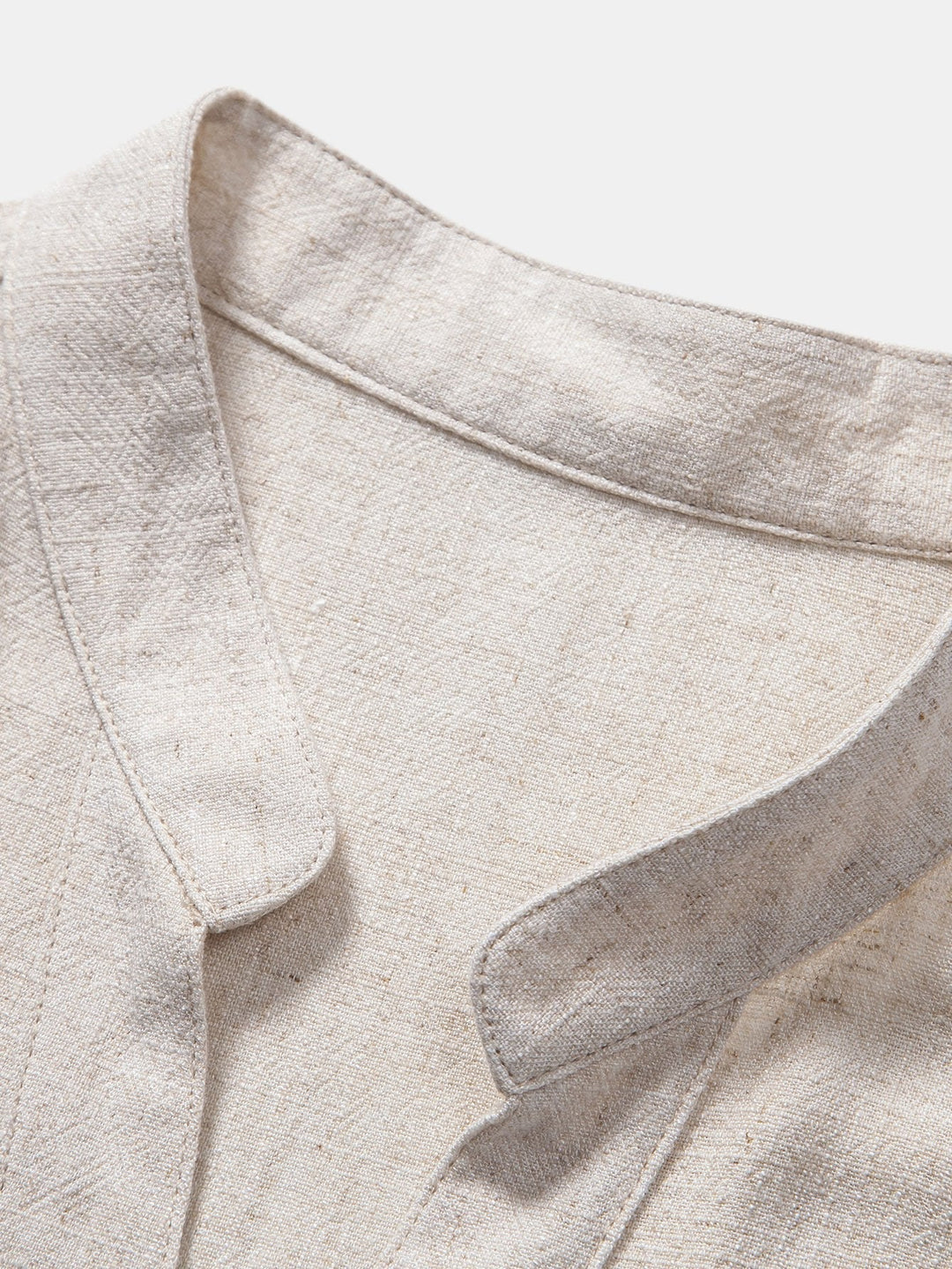 V-hals Linnen Rayon Mix Shirt & Rechte Linnen Broek