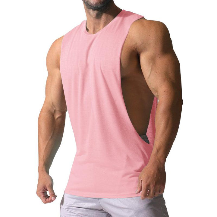Heren Losse Effen Grote Zijsplit Sport Fitness Tanktop 23142265Z 