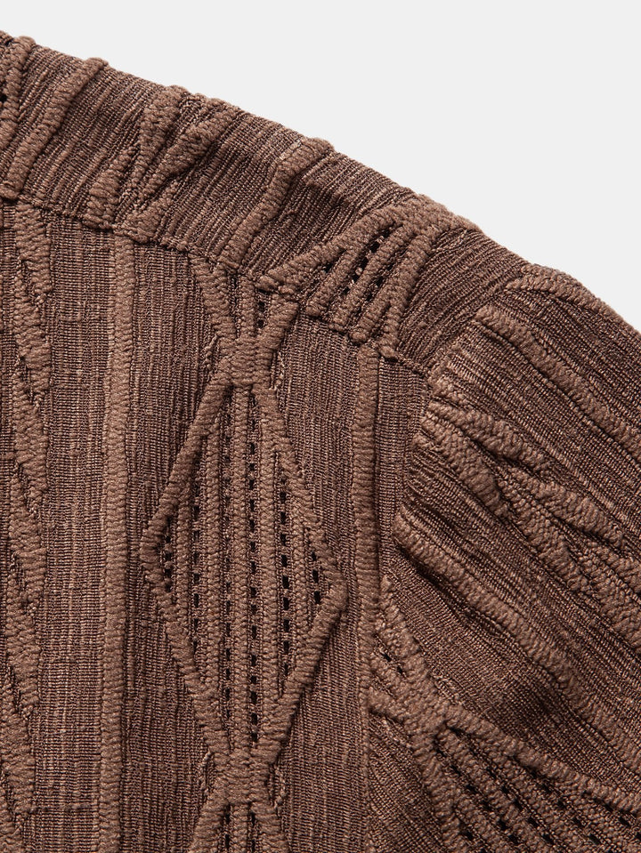 Geometrische Jacquard Ooglet Cuban Shirt