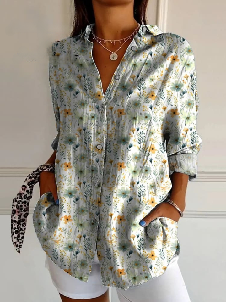 Mooie bloemenprint cardigan met knopen