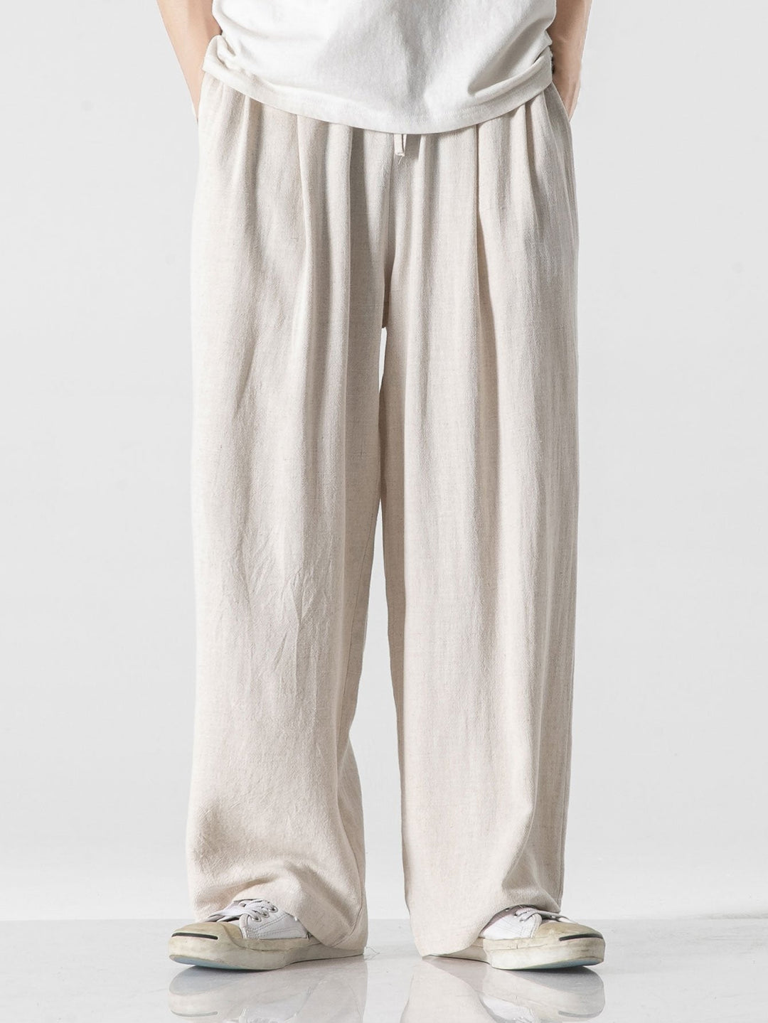 Linnen En Katoen Blend Relax Fit Wijde Pantalon