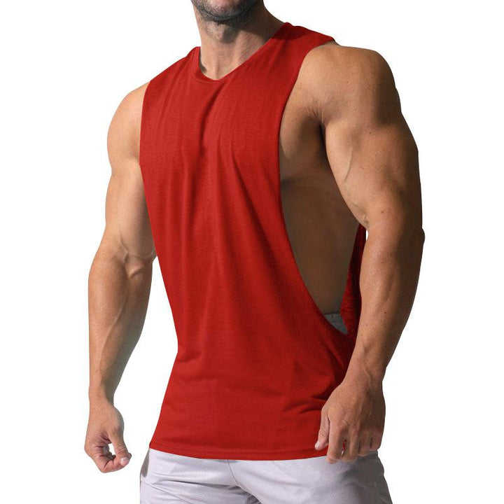 Heren Losse Effen Grote Zijsplit Sport Fitness Tanktop 23142265Z 