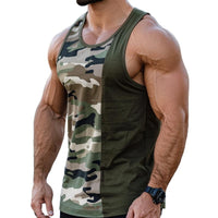 Heren Casual Camo Patchwork Ronde Hals Slim Fit Tanktop 31824364M