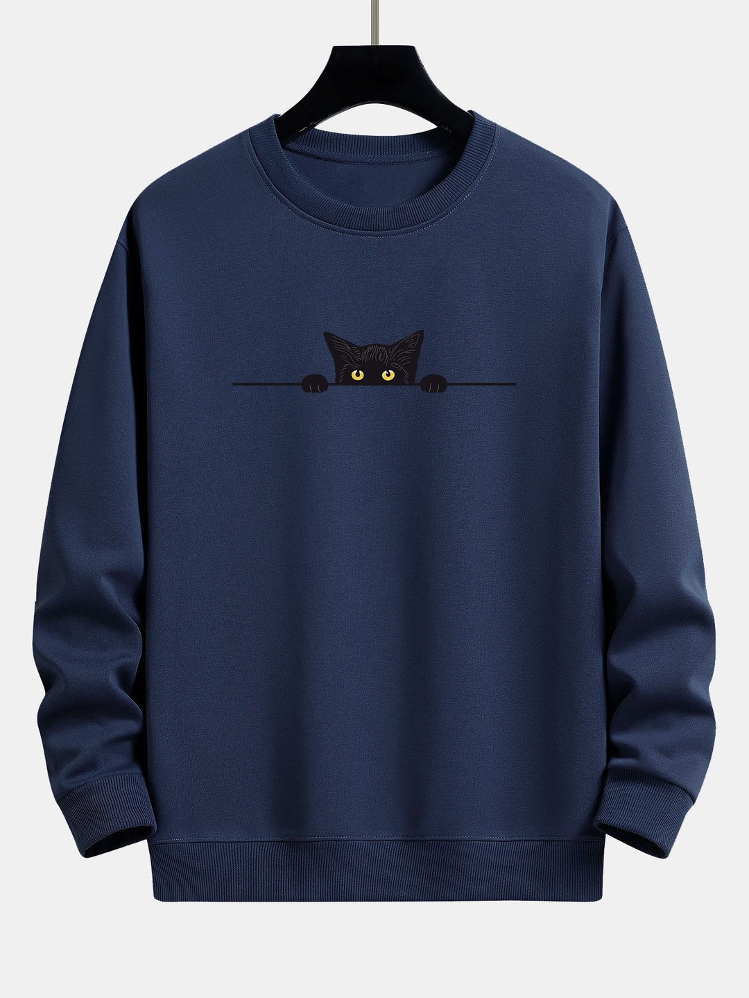 Zwart Kat Print Relax Fit Sweatshirt