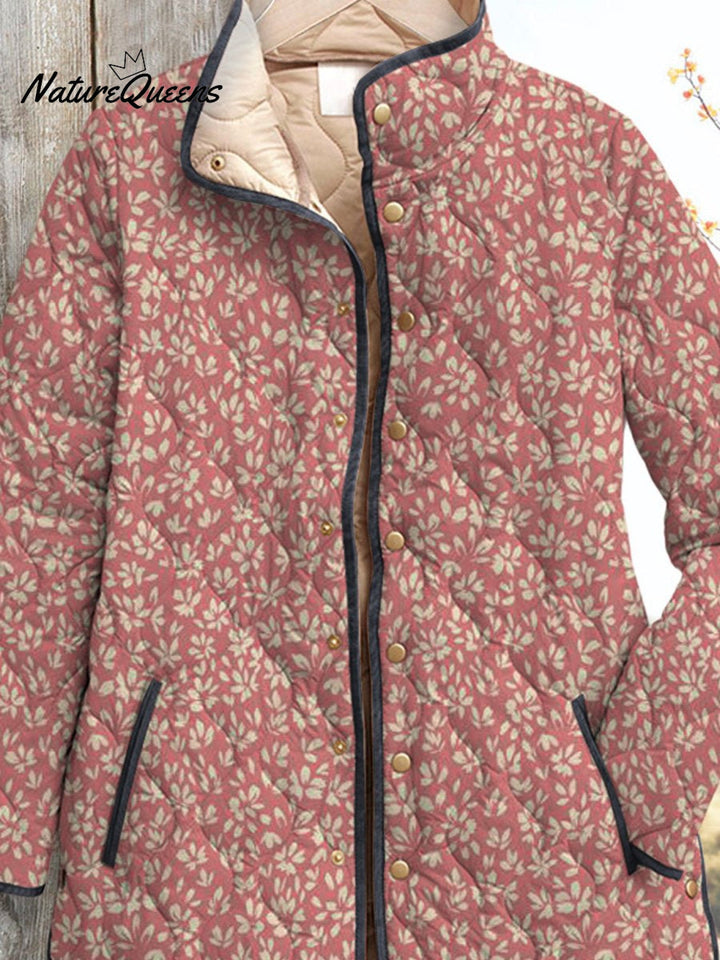 70s Stijl Retro Kleine Bloemenpatroon Gedrukt Vrouwen Casual Gequilt Cardigan
