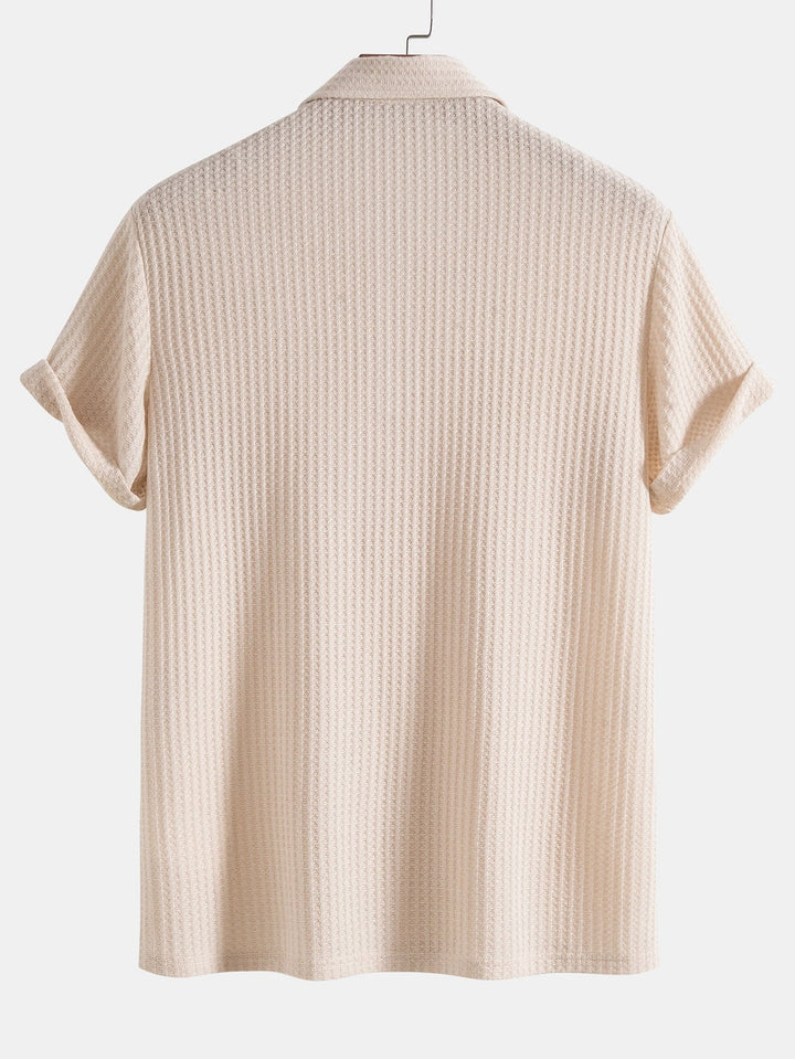 Gebreide Wafel Polo Shirt