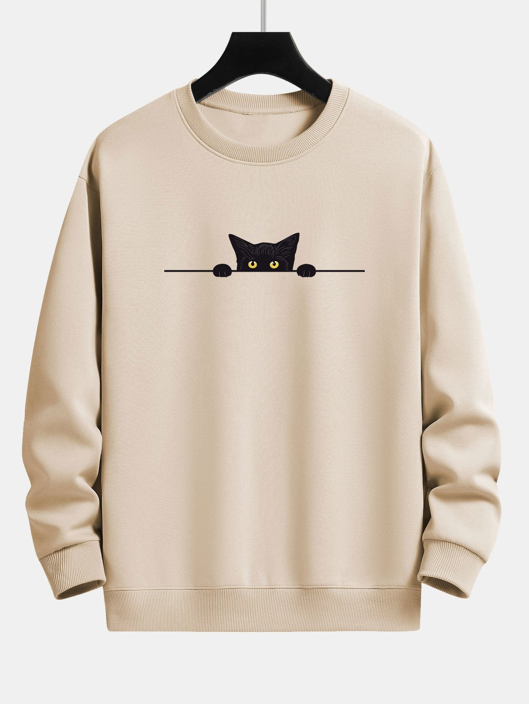 Zwart Kat Print Relax Fit Sweatshirt