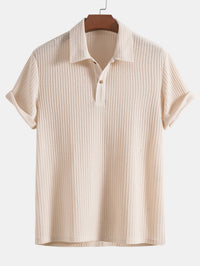 Gebreide Wafel Polo Shirt